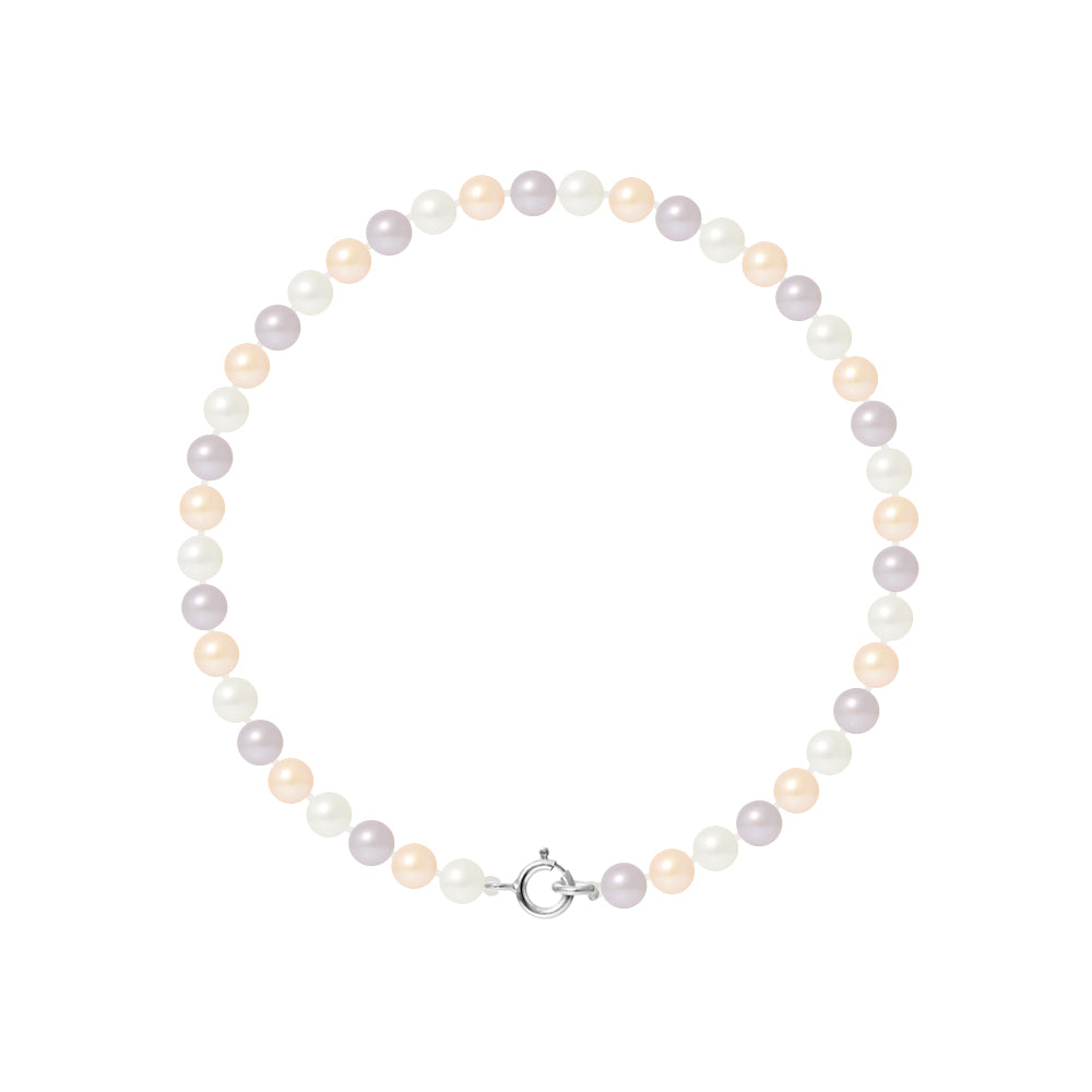 PERLINEA- Bracelet Perles de Culture Ronde 4-5 mm Multicolor- Bijou Femme