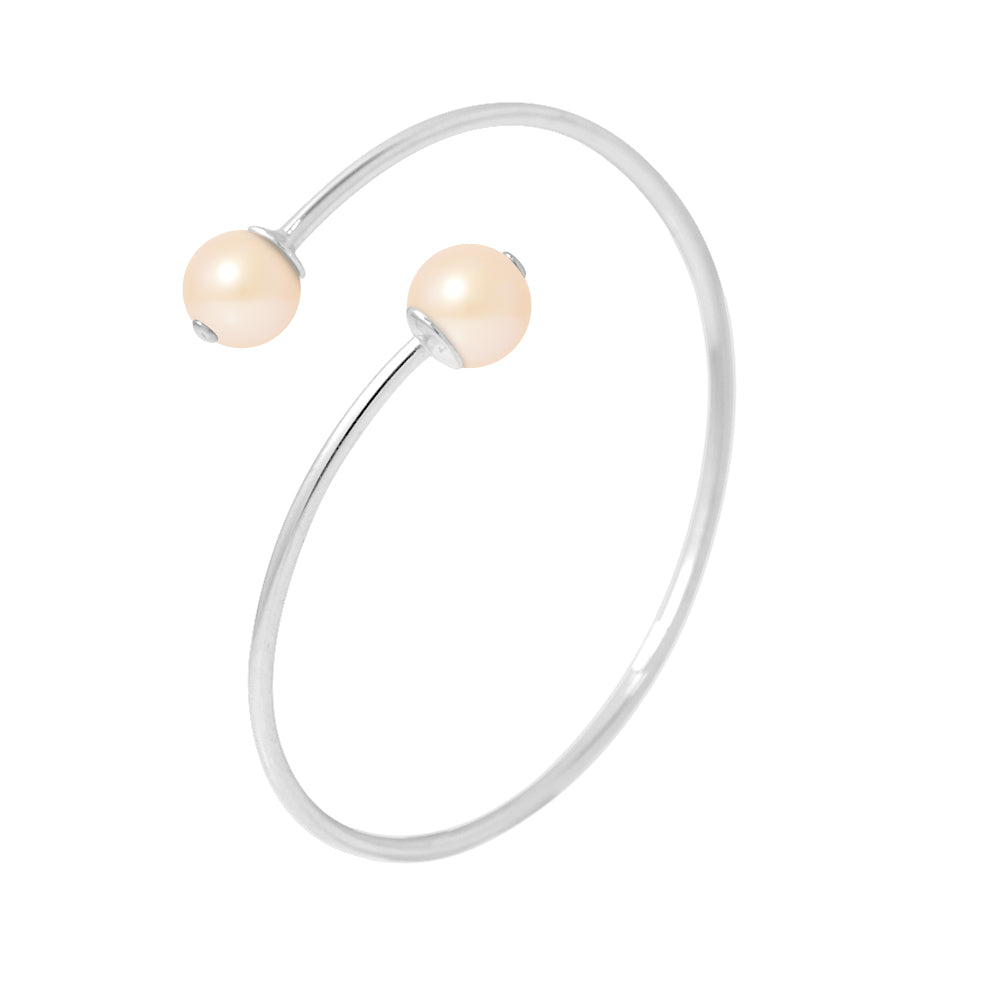 PERLINEA- Bracelet- Perles de Culture d'Eau Douce Diamètre 9-10 mm Blanc- Bijou Femme- Argent 925 Millièmes