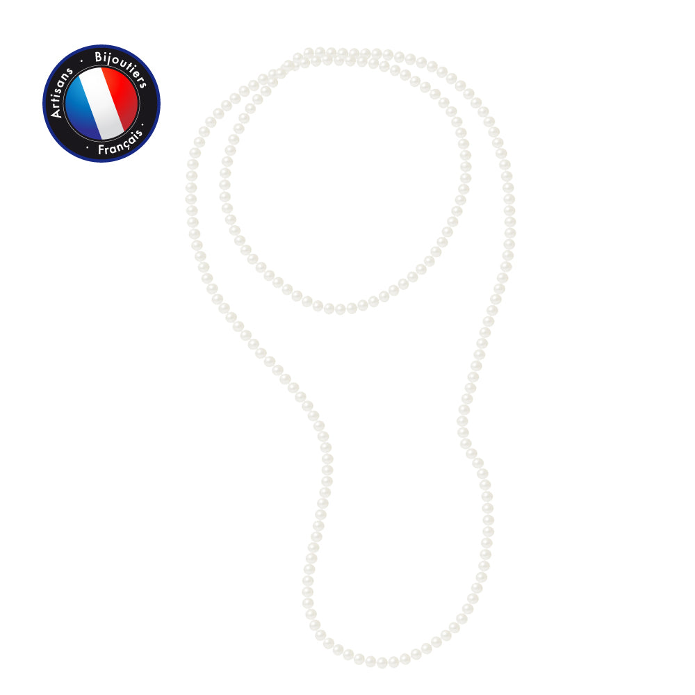 PERLINEA- Sautoir- Perle de Culture d'Eau Douce- Barroque 6-7 mm Blanc- Bijou Femme