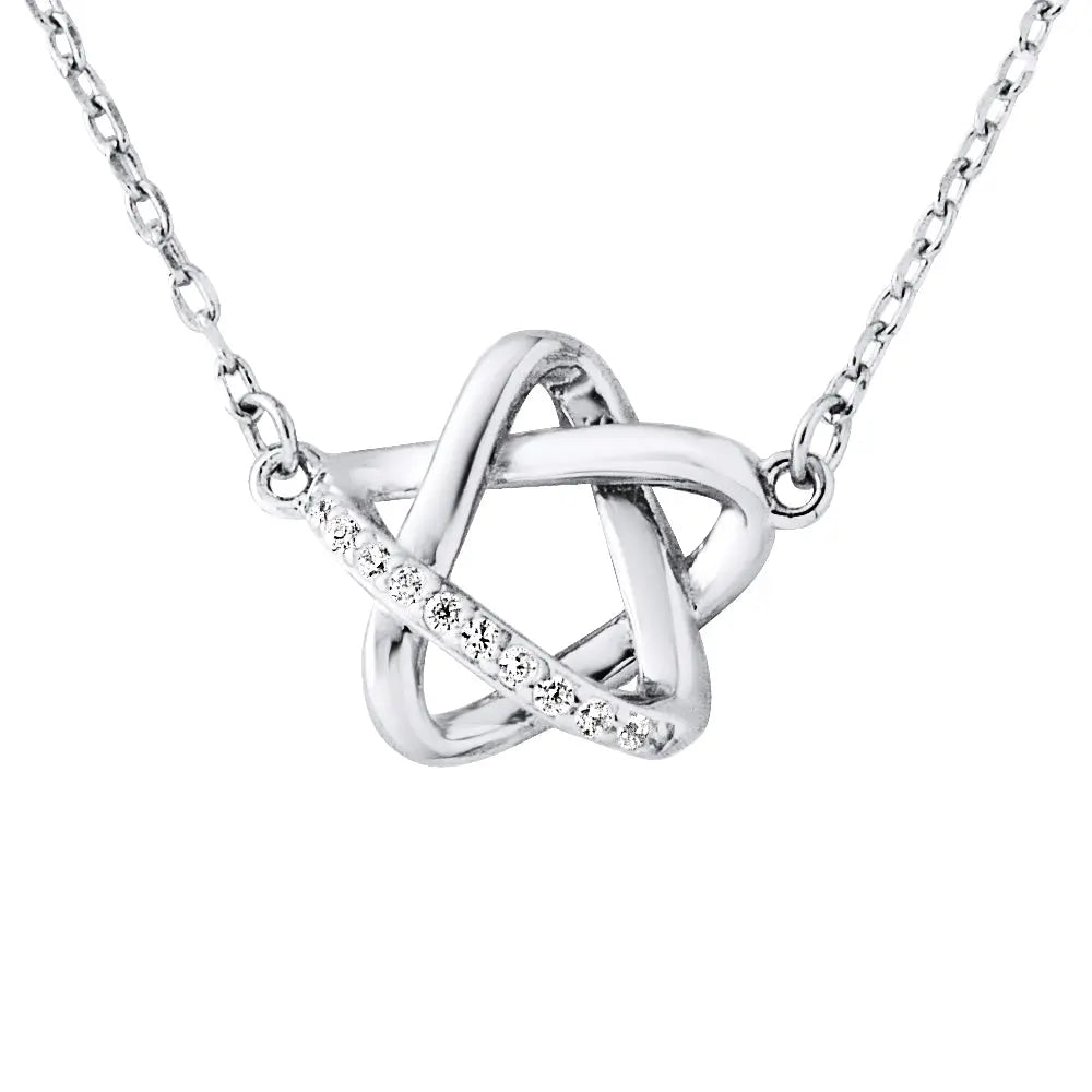 Collier motif "NUD"  serti d'Oxydes de Zirconium