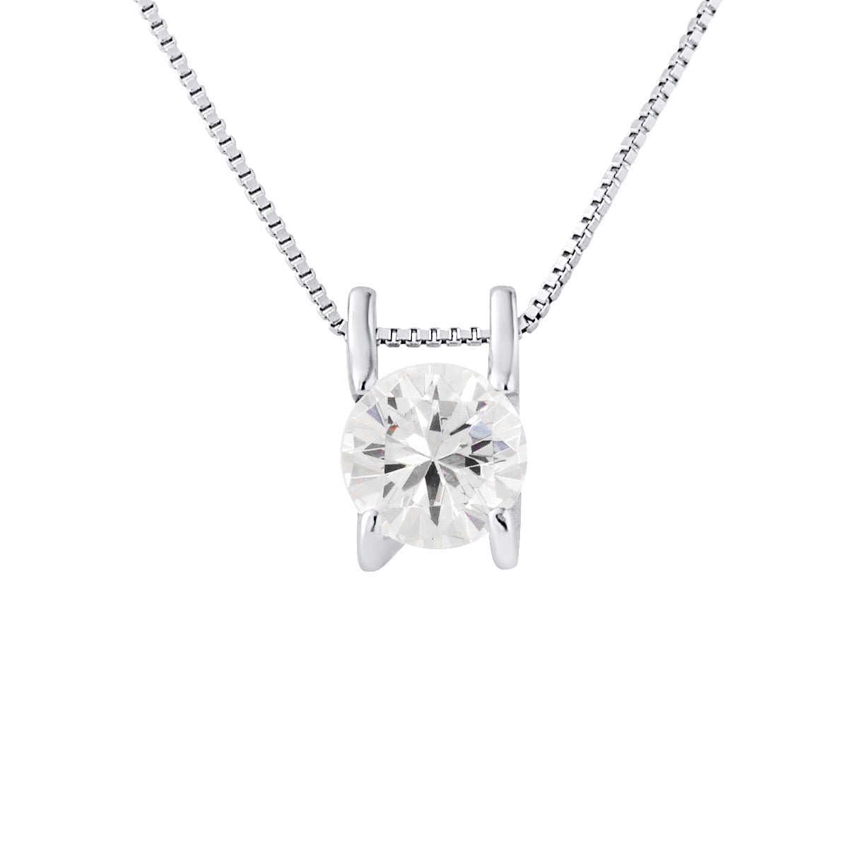 Collier Solitaire motif "CARRÉ" en argent 925/1000